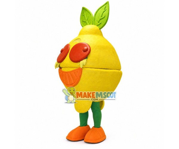 Cartoon Juicy Pear With Incision Mascot Costume Cartoon Juicy Pear With Incision Mascot Costume