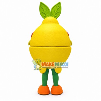 Cartoon Juicy Pear With Incision Mascot Costume Cartoon Juicy Pear With Incision Mascot Costume
