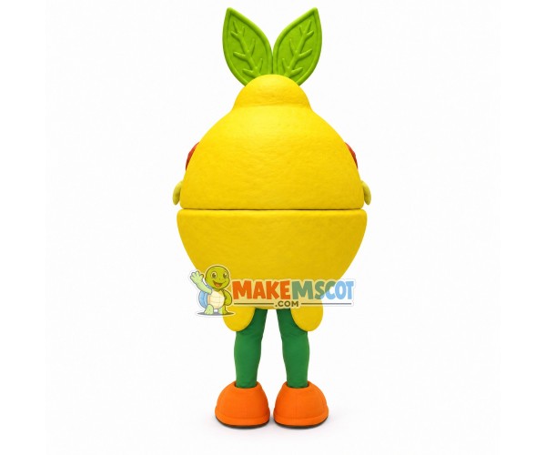 Cartoon Juicy Pear With Incision Mascot Costume Cartoon Juicy Pear With Incision Mascot Costume