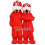 Red Walrus Couple In Love Mascot Costume