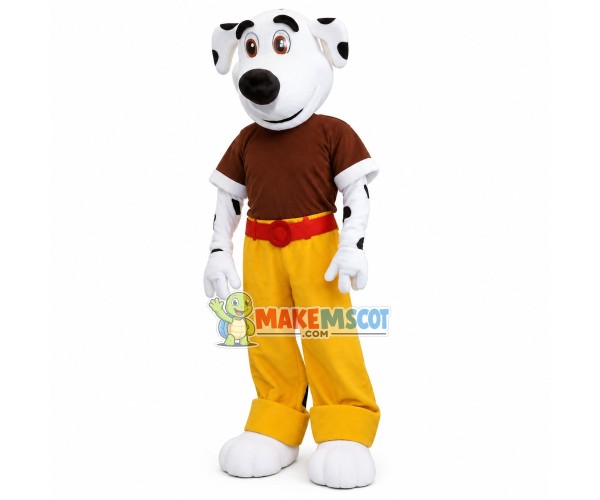 Handsome Dalmatian In Wide-leg Pants Mascot Costume Handsome Dalmatian In Wide-leg Pants Mascot Costume