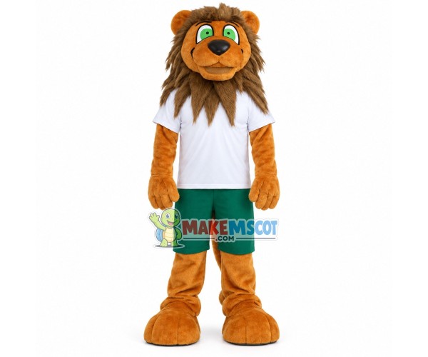 Nervous Sports Green-eyed Lion Mascot Costume Nervous Sports Green-eyed Lion Mascot Costume