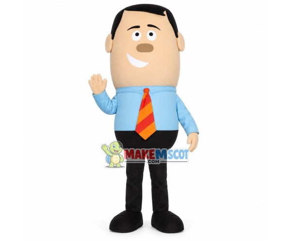Approachable Big Head Manager Mascot Costume