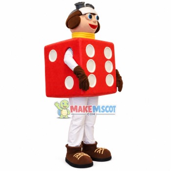Red Dice Doll Mascot Costume for Entertainment