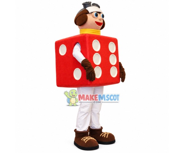 Red Dice Doll Mascot Costume for Entertainment Red Dice Doll Mascot Costume for Entertainment