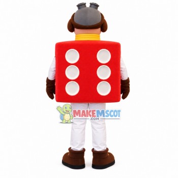 Red Dice Doll Mascot Costume for Entertainment Red Dice Doll Mascot Costume for Entertainment