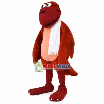 Stationary Red-brown Pterodactyl Mascot Costume Stationary Red-brown Pterodactyl Mascot Costume