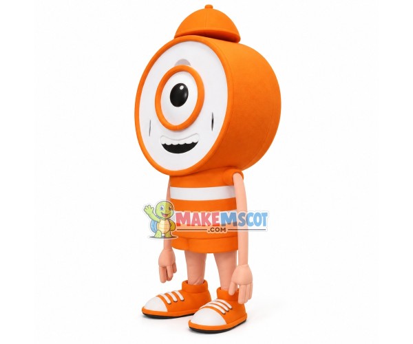 Orange Cartoon Single-eyed Vibrating Bell Mascot Costume