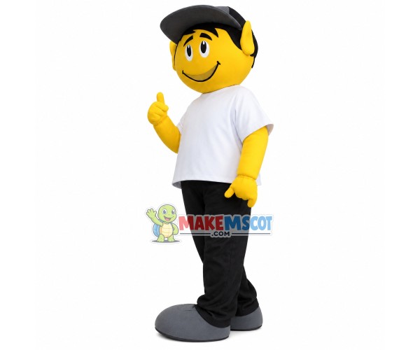 Friendly The Yellow Boy Doll Mascot Costume Friendly The Yellow Boy Doll Mascot Costume