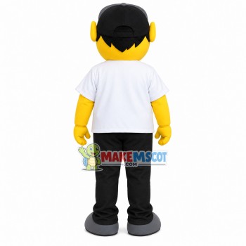 Friendly The Yellow Boy Doll Mascot Costume Friendly The Yellow Boy Doll Mascot Costume