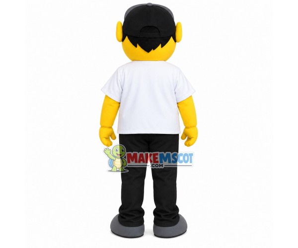 Friendly The Yellow Boy Doll Mascot Costume Friendly The Yellow Boy Doll Mascot Costume