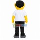 Friendly The Yellow Boy Doll Mascot Costume Friendly The Yellow Boy Doll Mascot Costume