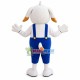 Gluttonous White Dog Jumping Up and Down Mascot Costume Gluttonous White Dog Jumping Up and Down Mascot Costume