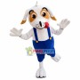 Gluttonous White Dog Jumping Up and Down Mascot Costume