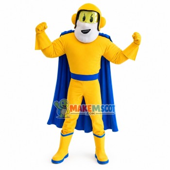 Yellow Superman of Design Studio Mascot Costume Yellow Superman of Design Studio Mascot Costume