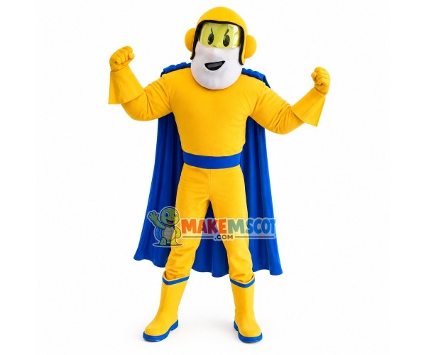 Yellow Superman of Design Studio Mascot Costume Yellow Superman of Design Studio Mascot Costume