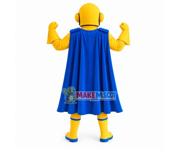 Yellow Superman of Design Studio Mascot Costume Yellow Superman of Design Studio Mascot Costume