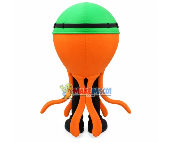 Swimming Octopus Wearing Cap Mascot Costume Swimming Octopus Wearing Cap Mascot Costume