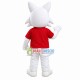 Dumb Adult Soft White Cat Mascot Costume
