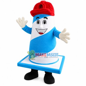 Restrictive The Blue & White Barricade Mascot Costume