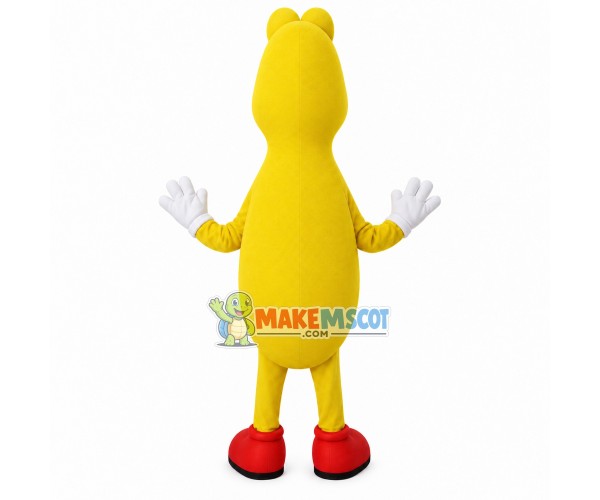 Pleased The Slim Yellow Snail Mascot Costume Pleased The Slim Yellow Snail Mascot Costume
