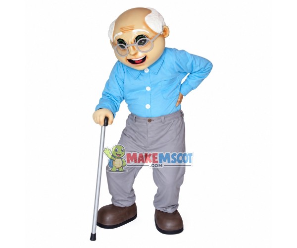 Elderly Couple With Limited Mobility Mascot Costume Elderly Couple With Limited Mobility Mascot Costume