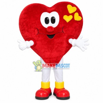 Embellished Plush Heart-shaped Doll Mascot Costume Embellished Plush Heart-shaped Doll Mascot Costume