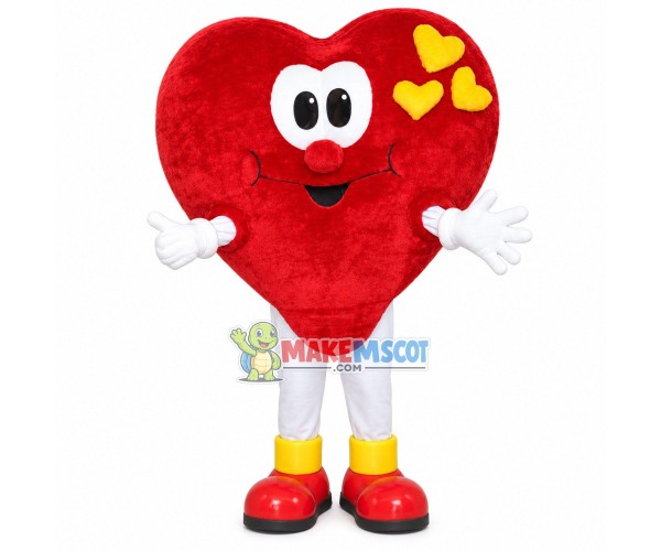 Embellished Plush Heart-shaped Doll Mascot Costume Embellished Plush Heart-shaped Doll Mascot Costume