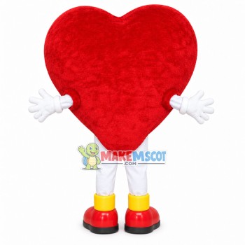 Embellished Plush Heart-shaped Doll Mascot Costume Embellished Plush Heart-shaped Doll Mascot Costume