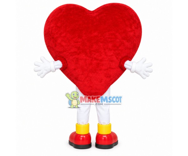 Embellished Plush Heart-shaped Doll Mascot Costume Embellished Plush Heart-shaped Doll Mascot Costume