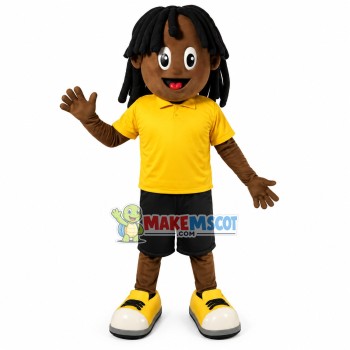Excellent Student Black Little Girl Mascot Costume Excellent Student Black Little Girl Mascot Costume