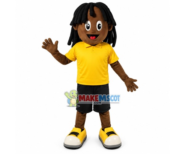 Excellent Student Black Little Girl Mascot Costume Excellent Student Black Little Girl Mascot Costume
