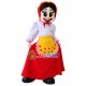 Smiling Cook Girl In Floral Lace Apron Mascot Costume Smiling Cook Girl In Floral Lace Apron Mascot Costume