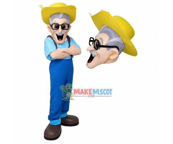 The Harvest Fisherman Grandpa Mascot Costume The Harvest Fisherman Grandpa Mascot Costume