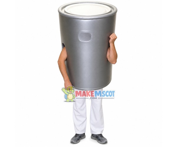 Customized Silver Tin Can Mascot Costume Customized Silver Tin Can Mascot Costume
