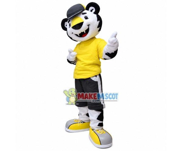 Delightful Tiger In The Sports Outfit Mascot Costume Delightful Tiger In The Sports Outfit Mascot Costume