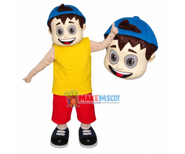 Sports Boy In Printed Loose Tank Top Mascot Costume Sports Boy In Printed Loose Tank Top Mascot Costume