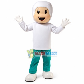 Wrapped Headgear Boy Cartoon Mascot Costume Wrapped Headgear Boy Cartoon Mascot Costume
