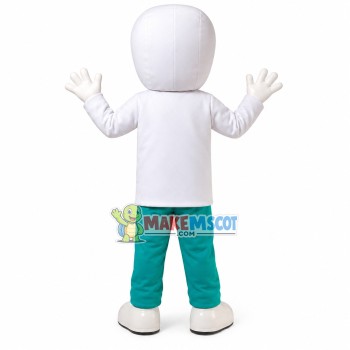 Wrapped Headgear Boy Cartoon Mascot Costume Wrapped Headgear Boy Cartoon Mascot Costume