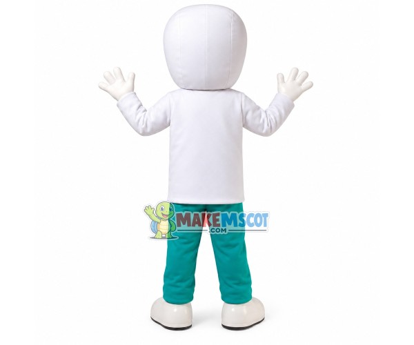 Wrapped Headgear Boy Cartoon Mascot Costume Wrapped Headgear Boy Cartoon Mascot Costume