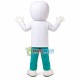 Wrapped Headgear Boy Cartoon Mascot Costume Wrapped Headgear Boy Cartoon Mascot Costume