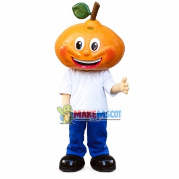 Mature Cartoon Persimmon Doll Mascot Costume