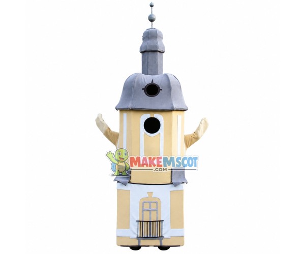 Blocked Stately Castle Mascot Costume Blocked Stately Castle Mascot Costume
