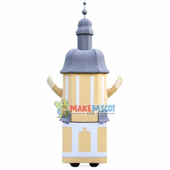 Blocked Stately Castle Mascot Costume Blocked Stately Castle Mascot Costume