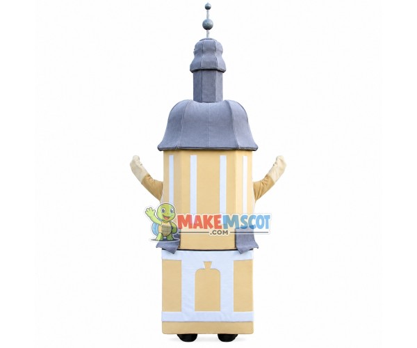 Blocked Stately Castle Mascot Costume Blocked Stately Castle Mascot Costume