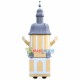 Blocked Stately Castle Mascot Costume Blocked Stately Castle Mascot Costume