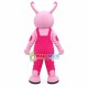 Giant Pink Snail With Suspenders Mascot Costume Giant Pink Snail With Suspenders Mascot Costume