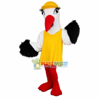 Standing Crane of Protecting Base Mascot Costume Standing Crane of Protecting Base Mascot Costume