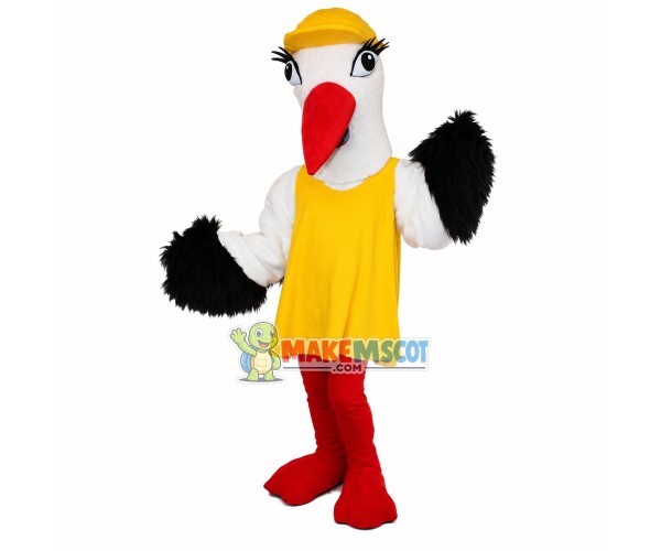 Standing Crane of Protecting Base Mascot Costume Standing Crane of Protecting Base Mascot Costume