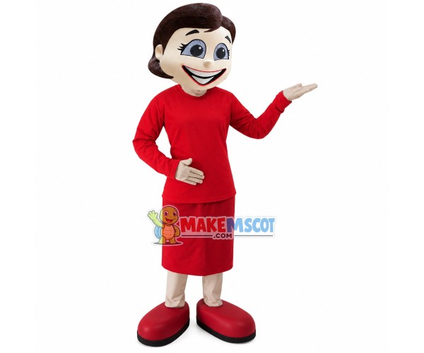 Kind Female Service Staff Mascot Costume Kind Female Service Staff Mascot Costume